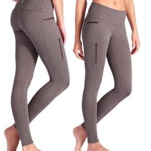 Athleta Herringbone Sly Drifter Tights w/ Zipper Medium